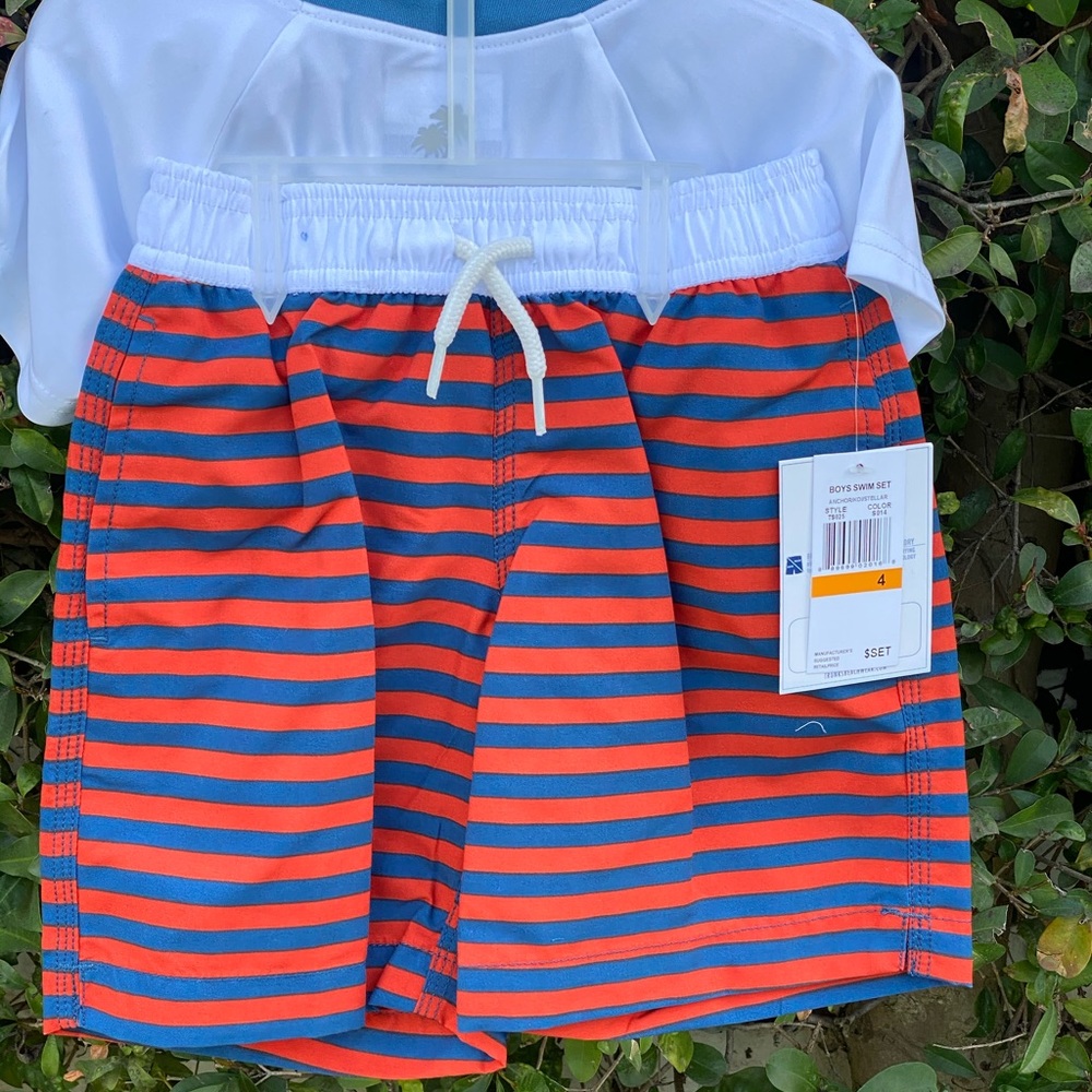 NWT Surf and Swim Co. boys swim set red/blue/white - Picture 4 of 8